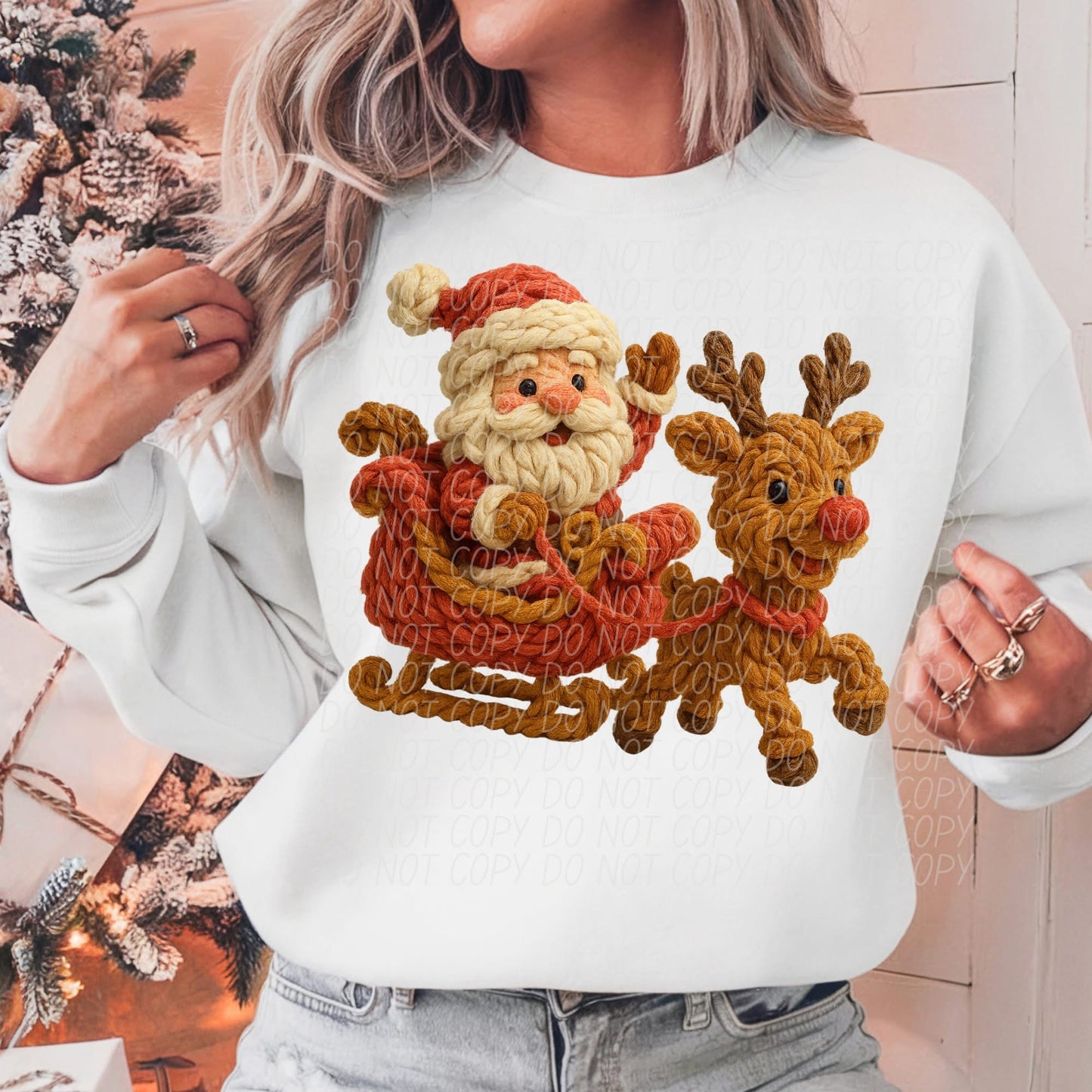 Santa and reindeer yarn