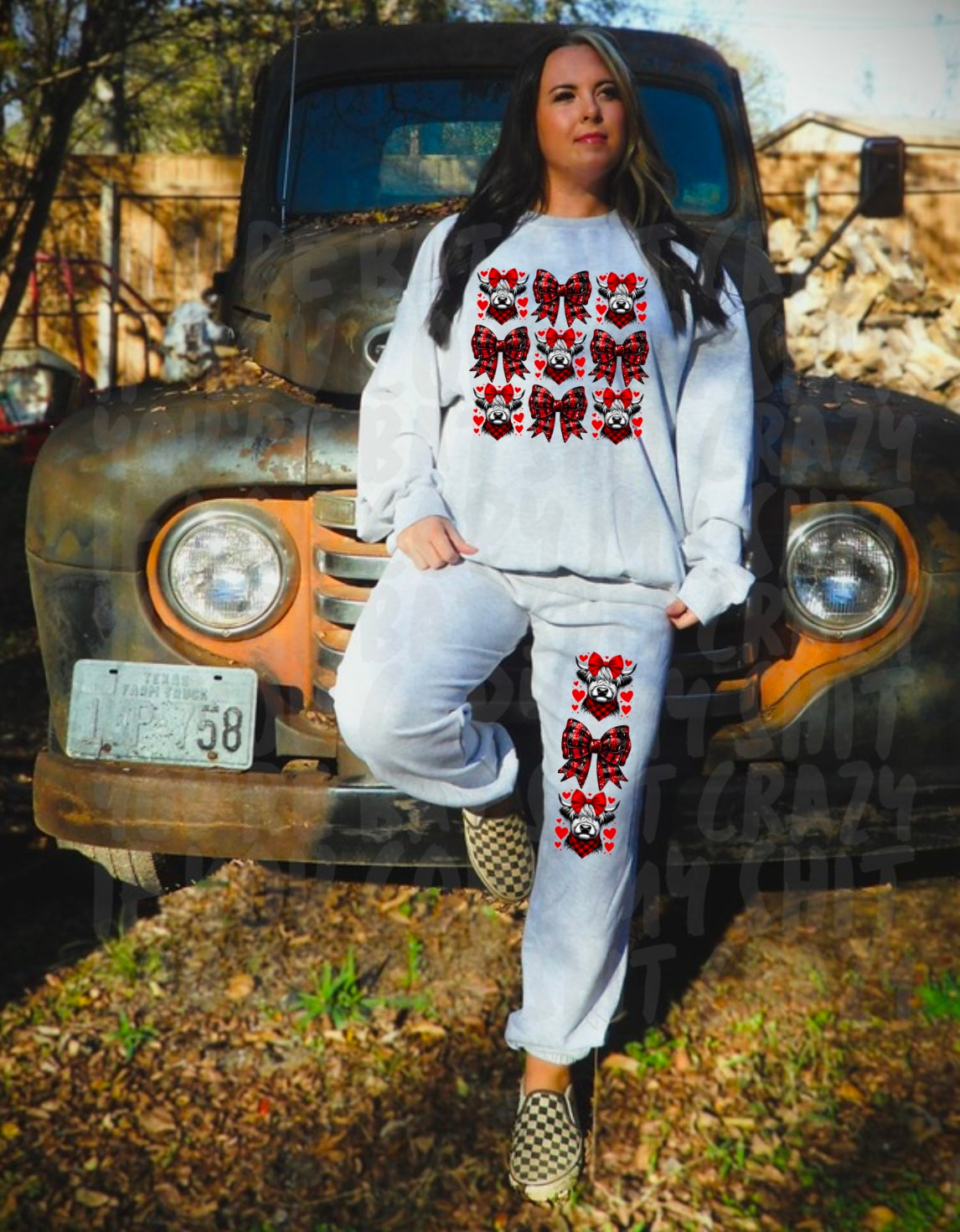 Bows and cows sweat set