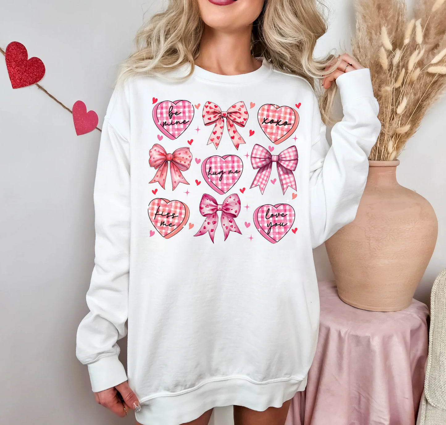 Hearts and bows checkered