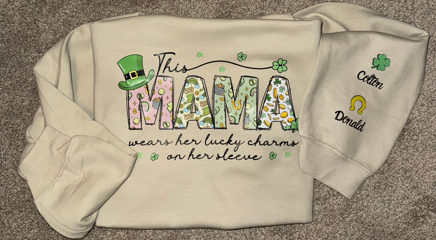 This mama custom name on sleeves crew (please put names for sleeves in order notes)