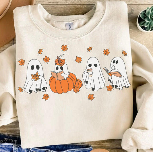 Book ghosts with leaves