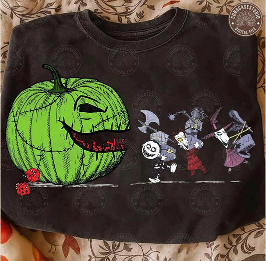 Spooky pumpkin and kids