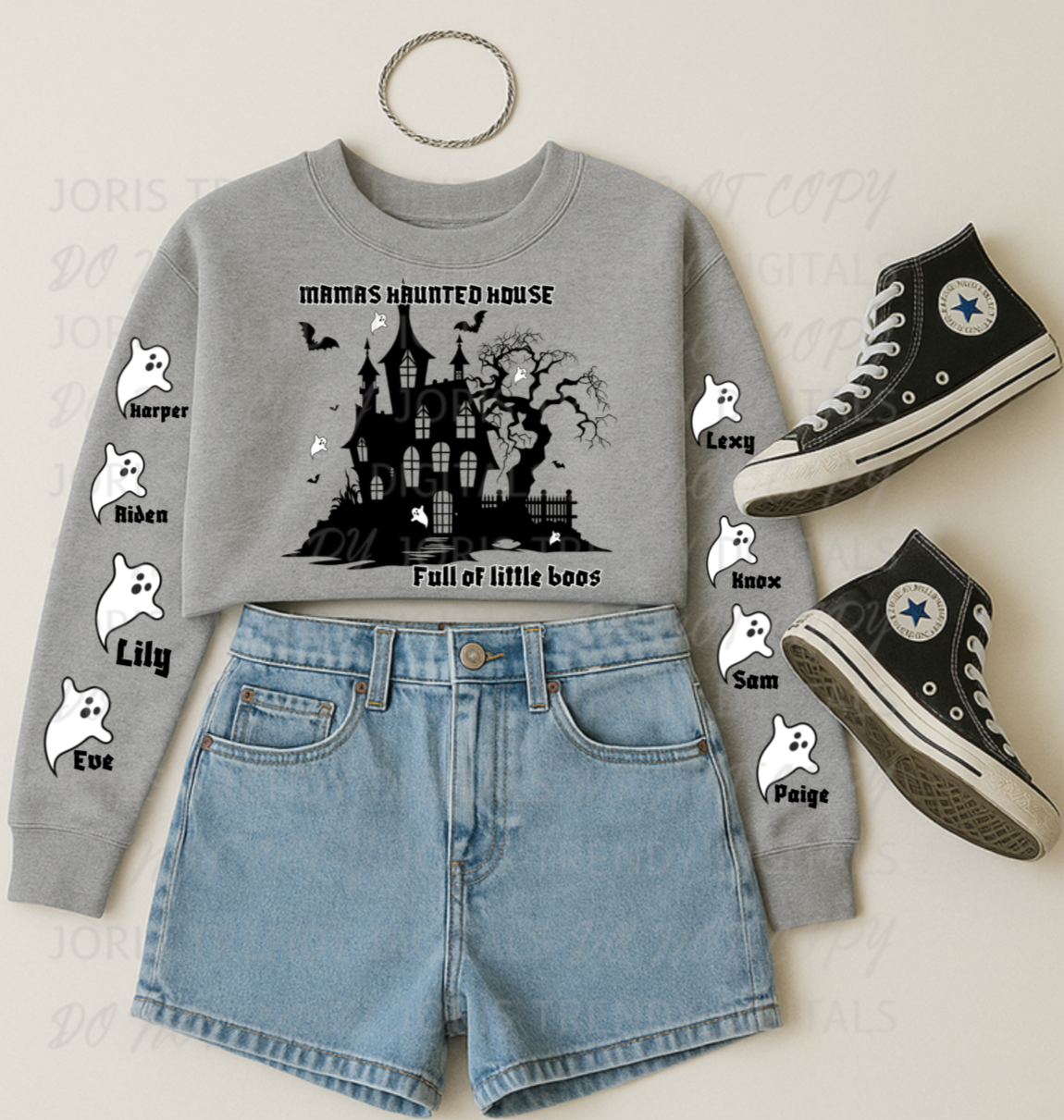 Custom haunted house mama crew - PLEASE PUT NAMES IN ORDER NOTES