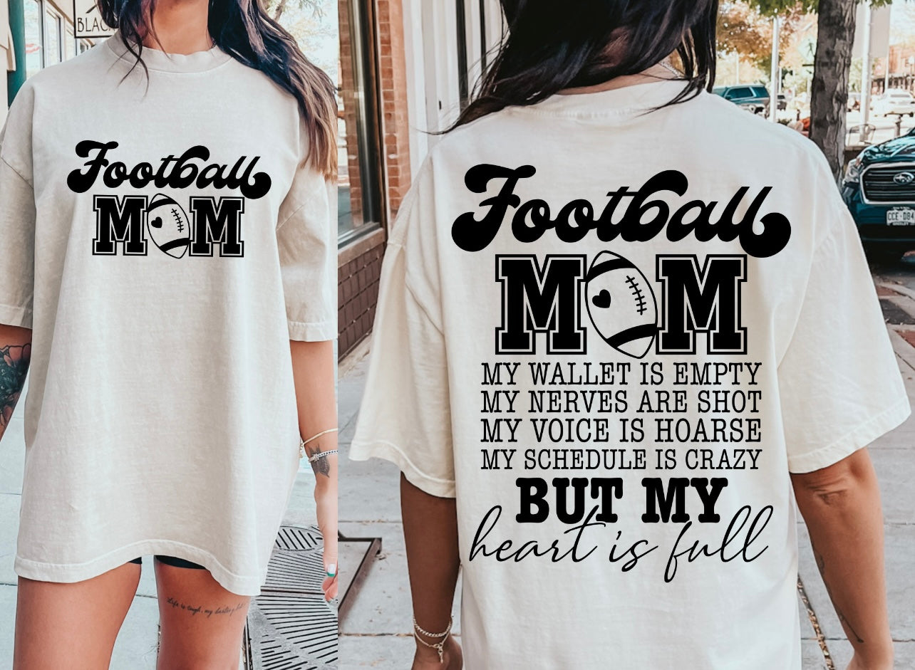 Football mom with front and bac design