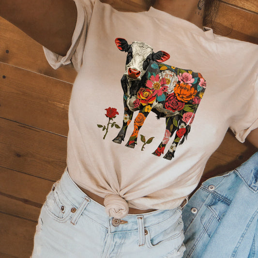 Floral cow