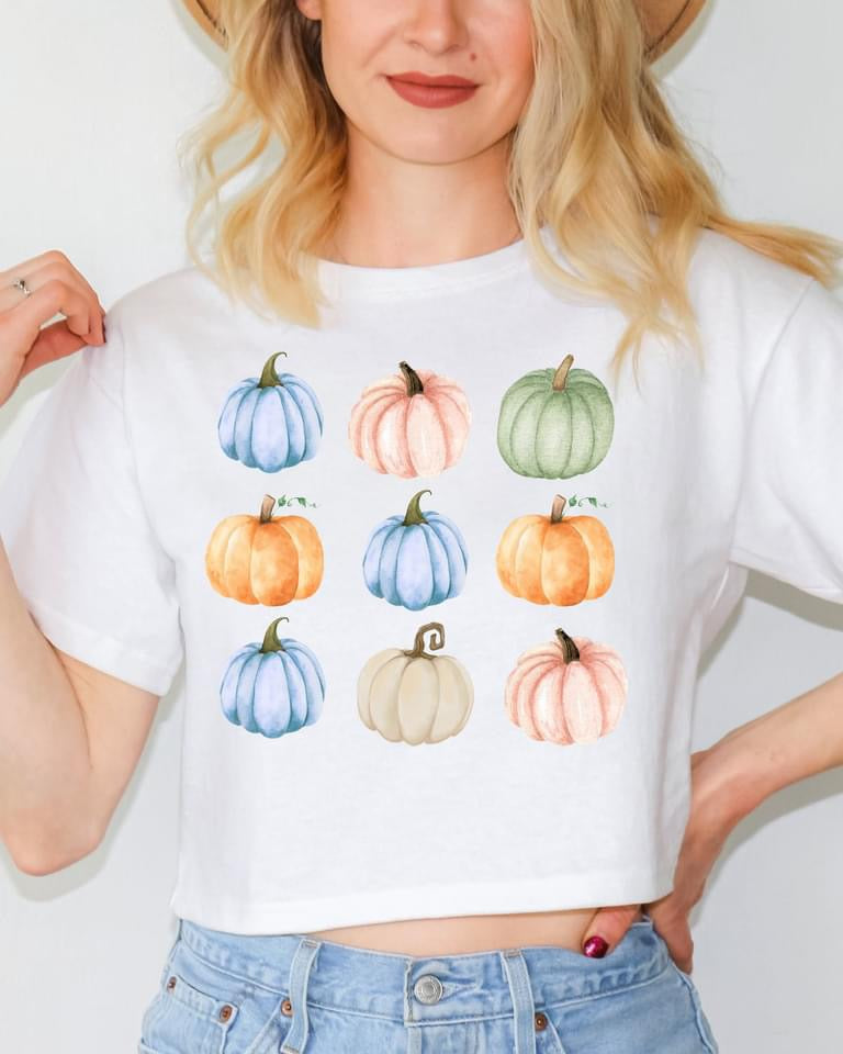 Pastel pumpkins collage