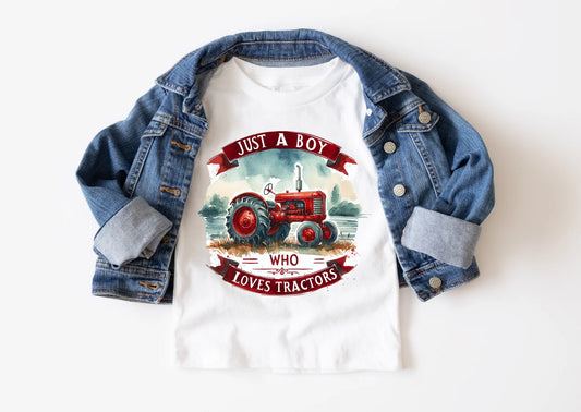 Boy who loves tractors