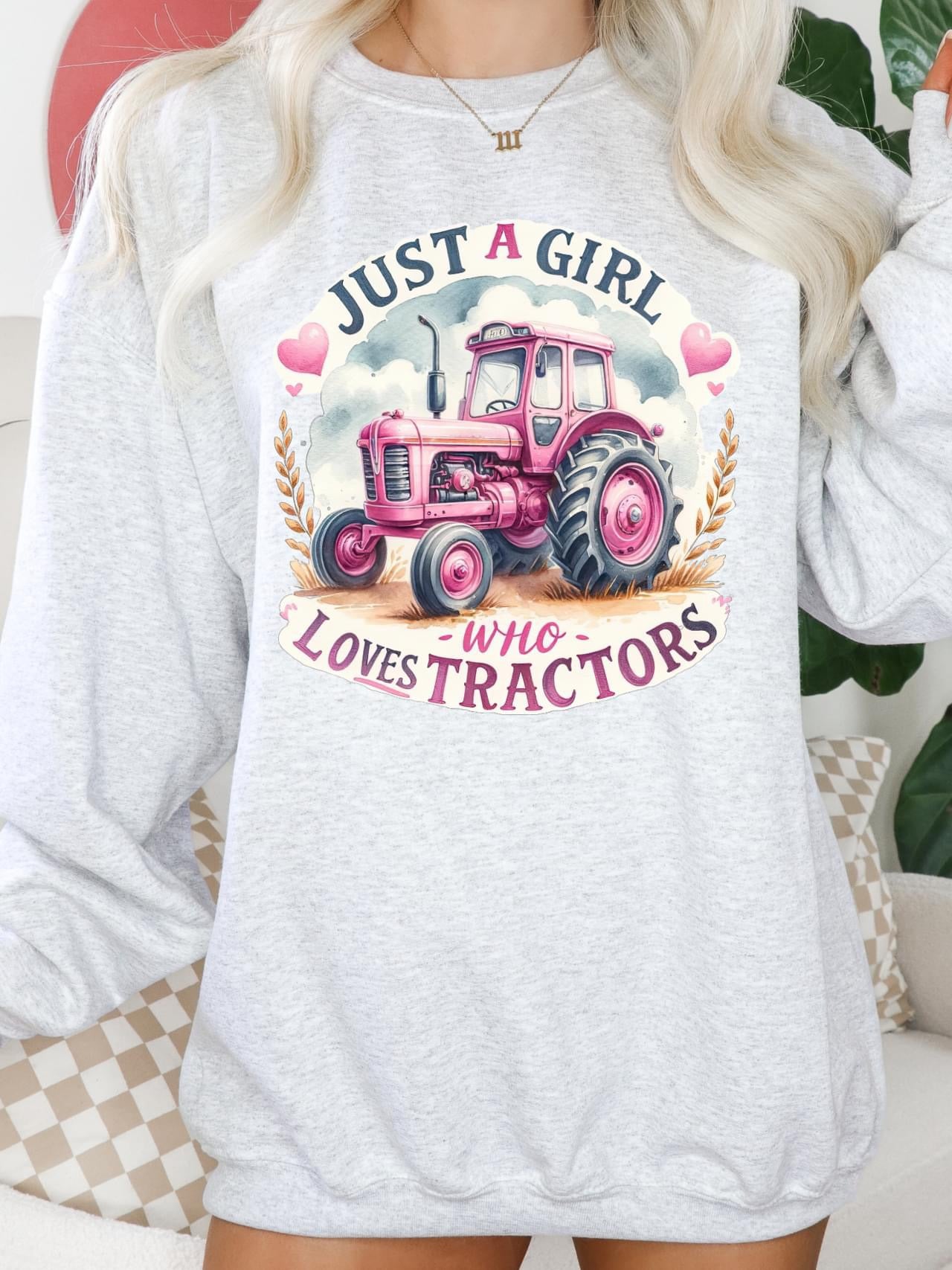 Girl who loves tractors